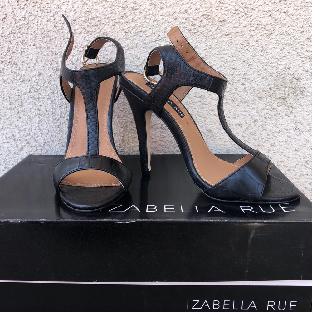 Black T-strap heels